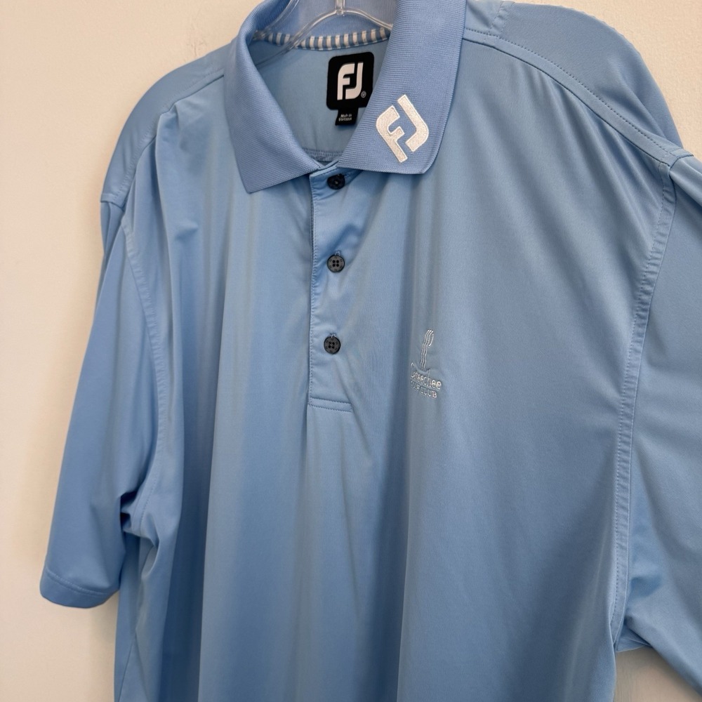 FootJoy FJ Cateechee Golf Club Polo Shirt Men's Medium Blue Performance